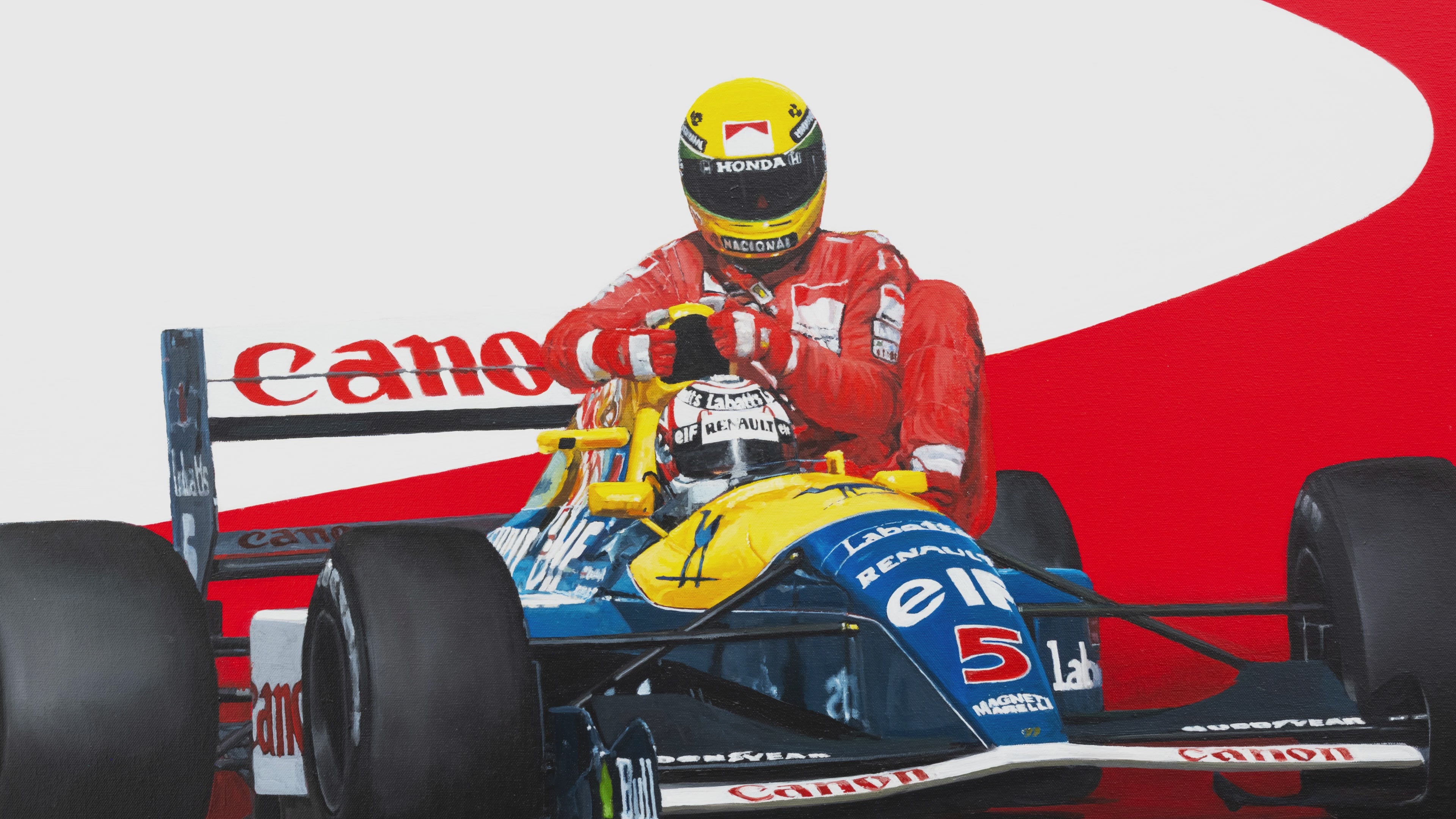 Load video: Ayrton Senna and Nigel Mansell taxi at Silverstone 1991