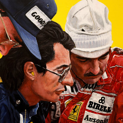 Lauda 76 | Ferrari - Ferrari - Niki Lauda - Ferrari - James Stevens Artist - - - - "Niki Lauda in his 1976 Ferrari at the German Grand Prix, accompanied by Clay Regazzoni, in a race that will be forever remembered in history. One of my favourite aspects of this painting is the people involved, this is always one of the most challenging and important parts in any piece, accuracy and detail are key" - James Stevens - Formula 1 art - F1 art - Formula 1 artist - Formula 1 painting - F1 painting - Motorsport art